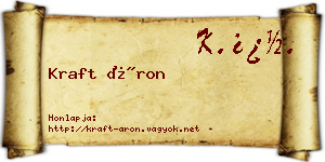 Kraft Áron névjegykártya