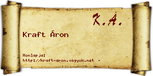 Kraft Áron névjegykártya